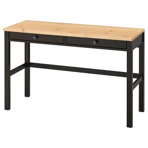 IKEA HEMNES desk with 2 drawers, 47 1/4x18 1/2 in Black / Brown / Light Brown, Ikea Ireland | 0864WJGEA