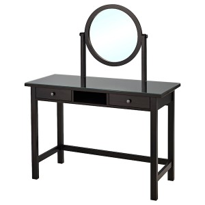IKEA HEMNES dressing table with mirror, black-brown, 43 1/4x17 3/4 in, Ikea Ireland | 5409LSXEF