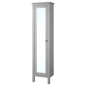 IKEA HEMNES high cabinet with mirror door, 19 1/4x12 1/4x78 3/4 in Gray, Ikea Ireland | 5169QESIR