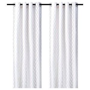 IKEA HENNY RAND curtains, 1 pair White / Dark Gray Light Gray, Ikea Ireland | 3281NJOID