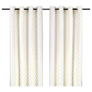IKEA HENNY RAND curtains, 1 pair White / Gray Yellow, Ikea Ireland | 5736DGLNJ