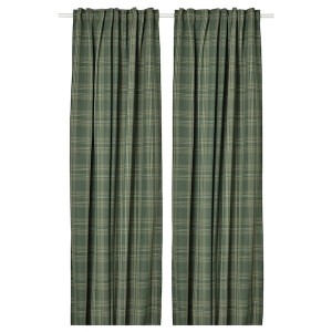 IKEA HÄGGVECKMAL room darkening curtains, 1 pair, 57x98 in Dark Green, Ikea Ireland | 0982QPXJM