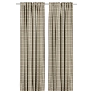 IKEA HÄGGVECKMAL room darkening curtains, 1 pair, 57x84 in Beige, Ikea Ireland | 8931YXUPL