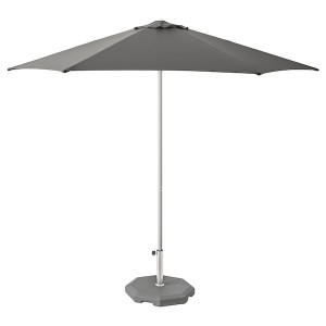 IKEA HÖGÖN umbrella with base, 106 1/4 in Light Gray / Huvön Gray, Ikea Ireland | 5689IYQJV