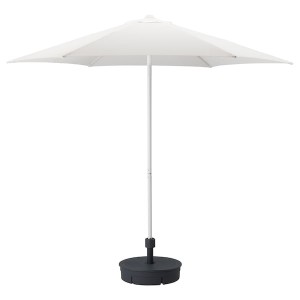IKEA HÖGÖN umbrella with base, 106 1/4 in White / Grytö Dark Gray, Ikea Ireland | 5274RBLCD