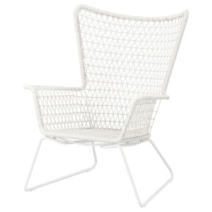 IKEA HÖGSTEN Armchair, outdoor, white, Width: 29 1/8 in, Ikea Ireland | 0826CBFZA