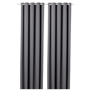 IKEA HILLEBORG black-out curtains, 1 pair, gray, 57x118 in, Ikea Ireland | 3652AYFZL