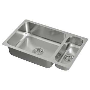 IKEA HILLESJÖN 1 1/2 bowl dual mount sink, stainless steel, 29 1/2x18 1/8 in, Ikea Ireland | 3140QMDJN