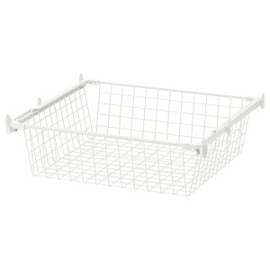 IKEA HJÄLPA wire basket with pull-out rail, white, 23 5/8x21 5/8 in, Ikea Ireland | 4270NEGFW