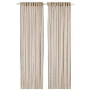 IKEA HÄLLEBRÄCKA sheer curtains, 1 pair, light beige, 57x98 in, Ikea Ireland | 6438IMTNP