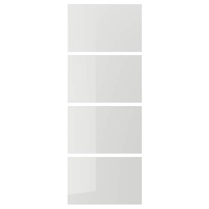 IKEA HOKKSUND 4 panels for sliding door frame, high gloss light gray, 29 1/2x79 1/8 in, Ikea Ireland | 9381DZHJM