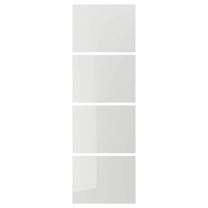 IKEA HOKKSUND 4 panels for sliding door frame, high gloss light gray, 29 1/2x92 7/8 in, Ikea Ireland | 2501RXTAP