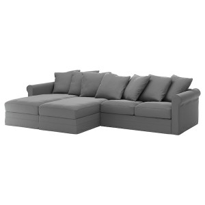 IKEA HÄRLANDA cover for sectional, 4-seat, with chaise Ljungen Medium Gray, Ikea Ireland | 8750PIWYQ