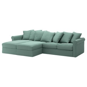 IKEA HÄRLANDA cover for sectional, 4-seat, with chaise Light Green, Ikea Ireland | 5409PQWRV