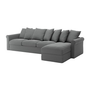 IKEA HÄRLANDA cover for sectional, 4-seat, with chaise Ljungen Medium Gray, Ikea Ireland | 0651ZPGXR