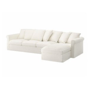 IKEA HÄRLANDA cover for sectional, 4-seat, with chaise White, Ikea Ireland | 6085IUYEM
