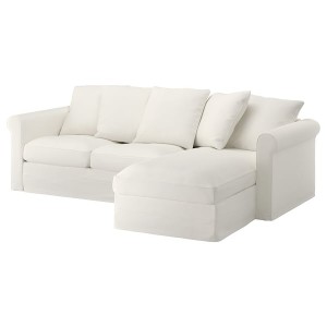 IKEA HÄRLANDA cover for sofa, with chaise/Inseros white Inseros White, Ikea Ireland | 4173ZRKXF