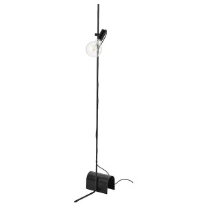 IKEA HÅRSLINGA / LUNNOM floor lamp with LED bulb Black / Clear Glass, Ikea Ireland | 2643BOKDG