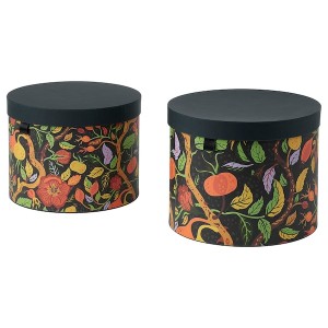 IKEA HÖSTAGILLE storage box with lid, set of 2, floral pattern multicolor, Ikea Ireland | 2376DECZU