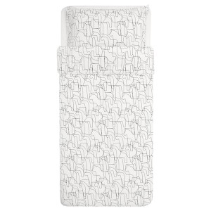 IKEA HÄSTHAGE duvet cover and pillowcase(s), Twin White / Black, Ikea Ireland | 6104DGZJQ