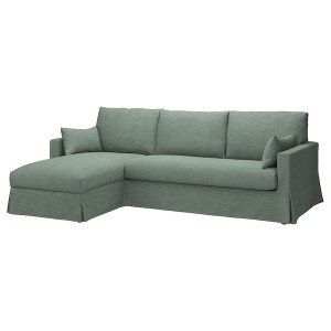 IKEA HYLTARP cover f 3-seat sofa w chaise left Hemmesta Gray / Green, Ikea Ireland | 4925TJGLB
