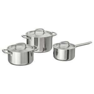 IKEA IKEA 365+ cookware, set of 6, stainless steel, Ikea Ireland | 2610MJHGL
