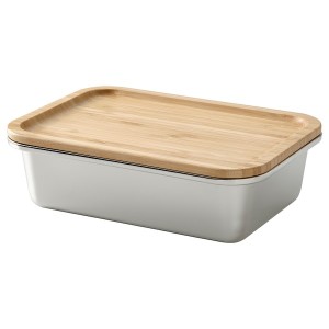 IKEA IKEA 365+ food container with lid, 34 oz Rectangular Stainless Steel / Bamboo, Ikea Ireland | 5368PVHDO