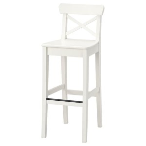 IKEA INGOLF bar stool with backrest, 29 1/8 in White, Ikea Ireland | 2658TJHNP