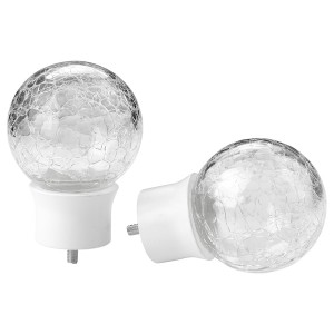 IKEA INSEKTSMAL finials, 1 pair White / Glass, Ikea Ireland | 8524UOGXS