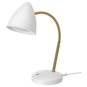 IKEA ISNÅLEN LED work lamp White / Brass Color, Ikea Ireland | 4152XGEMN