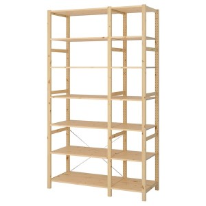 IKEA IVAR 2 section shelving unit, pine, 52 3/4x19 5/8x89 in, Ikea Ireland | 1829BANHK