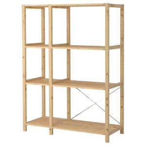 IKEA IVAR 2 section shelving unit, pine, 52 3/4x19 5/8x70 1/2 in, Ikea Ireland | 6043MDBVZ