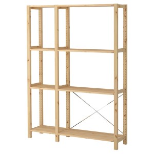 IKEA IVAR 2 section shelving unit, pine, 52 3/4x11 3/4x70 1/2 in, Ikea Ireland | 8029DQIFP