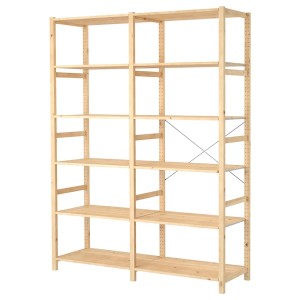 IKEA IVAR 2 section shelving unit, pine, 68 1/2x19 5/8x89 in, Ikea Ireland | 0953DPHNT