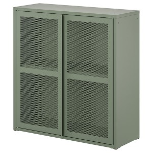 IKEA IVAR cabinet with doors, 31 1/2x32 5/8 in Gray / Green Mesh, Ikea Ireland | 2549LZDFU