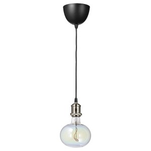 IKEA JÄLLBY / MOLNART pendant lamp with LED bulb Nickel Plated / Ellipse Shaped Multicolor, Ikea Ireland | 6753JPDYW