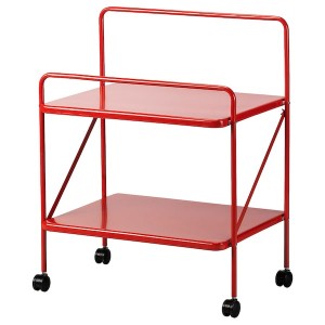 IKEA JÄRLÅSA side table on casters, 25 5/8x17 3/4 in Red, Ikea Ireland | 7936UMGNL