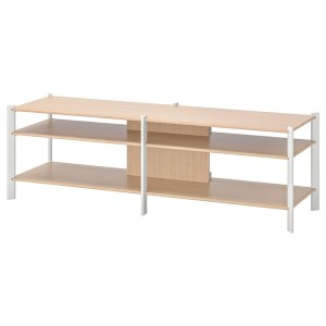 IKEA JÄTTESTA TV unit, 63x15 3/4x19 1/4 in White / Light Bamboo, Ikea Ireland | 2537RXMUV