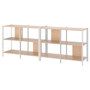IKEA JÄTTESTA storage combination, 94 1/2x15 3/4x33 1/2 in White / Light Bamboo, Ikea Ireland | 3205GOECX