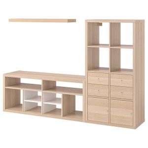 IKEA KALLAX / LACK TV storage combination, 88 1/4x15 3/8x57 7/8 in White Stained Oak Effect, Ikea Ireland | 1723WLMFA