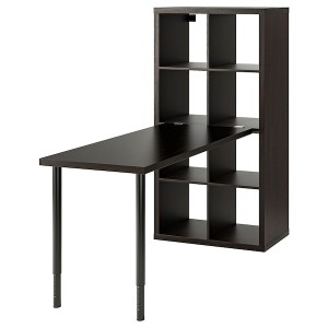 IKEA KALLAX / LAGKAPTEN workstation, 30 3/8x62 5/8x57 7/8 in Black / Black / Brown, Ikea Ireland | 9876CNDBF