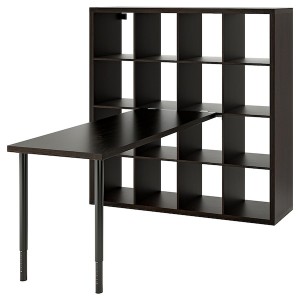 IKEA KALLAX / LAGKAPTEN workstation, 57 7/8x70 1/2x57 7/8 in Black / Black / Brown, Ikea Ireland | 3471ZGYQN
