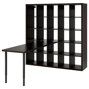 IKEA KALLAX / LAGKAPTEN workstation, 71 5/8x70 1/2x71 5/8 in Black / Black / Brown, Ikea Ireland | 6428CDUSV