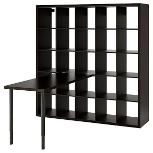 IKEA KALLAX / LAGKAPTEN workstation, 71 5/8x62 5/8x71 5/8 in Black / Black / Brown, Ikea Ireland | 6708FGRVD