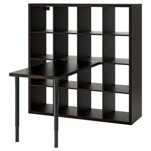 IKEA KALLAX / LINNMON workstation, 57 7/8x54 3/4x57 7/8 in Black / Black / Brown, Ikea Ireland | 4126SILQX
