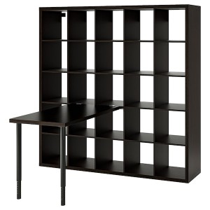 IKEA KALLAX / LINNMON workstation, 71 5/8x54 3/4x71 5/8 in Black / Black / Brown, Ikea Ireland | 0359UBKGD