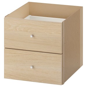 IKEA KALLAX insert with 2 drawers, 13x13 in White Stained Oak Effect, Ikea Ireland | 3042RPETY