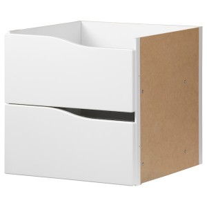 IKEA KALLAX insert with 2 drawers, 13x13 in Wave Shaped / White, Ikea Ireland | 4375XYZKG