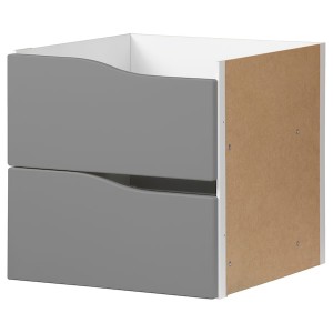 IKEA KALLAX insert with 2 drawers, 13x13 in Wave Shaped / Dark Gray, Ikea Ireland | 3075ORKBA