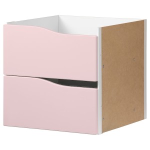 IKEA KALLAX insert with 2 drawers, 13x13 in Wave Shaped / Pale Pink, Ikea Ireland | 2518MGXVH